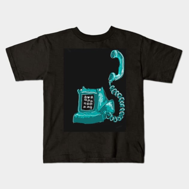Old fashioned phone Kids T-Shirt by DancingCreek